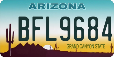 AZ license plate BFL9684