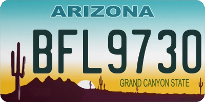 AZ license plate BFL9730