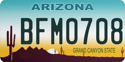 AZ license plate BFM0708