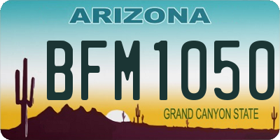 AZ license plate BFM1050