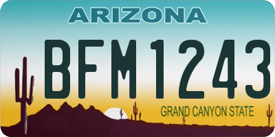 AZ license plate BFM1243