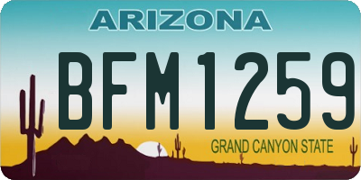 AZ license plate BFM1259