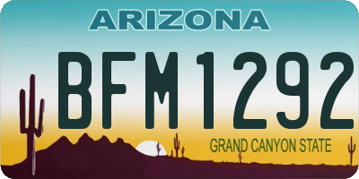 AZ license plate BFM1292