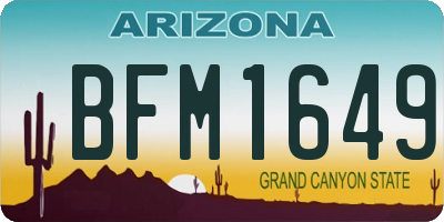 AZ license plate BFM1649