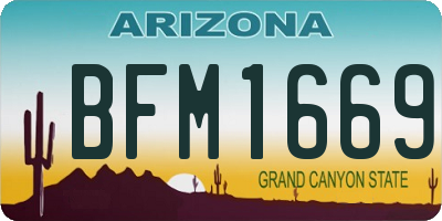 AZ license plate BFM1669