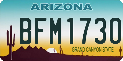 AZ license plate BFM1730