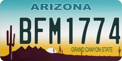 AZ license plate BFM1774