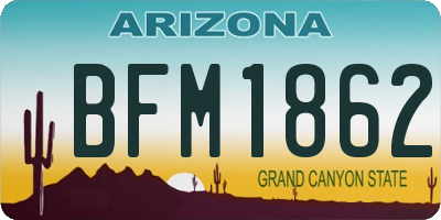 AZ license plate BFM1862