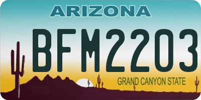 AZ license plate BFM2203