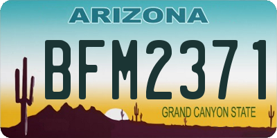 AZ license plate BFM2371