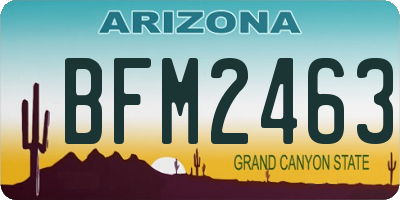 AZ license plate BFM2463