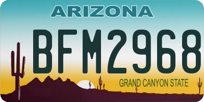 AZ license plate BFM2968