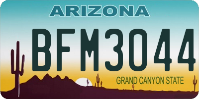 AZ license plate BFM3044