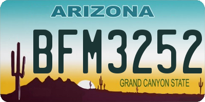 AZ license plate BFM3252