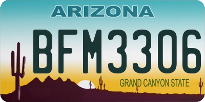 AZ license plate BFM3306