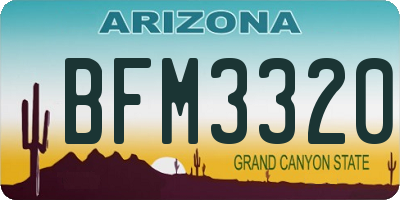 AZ license plate BFM3320