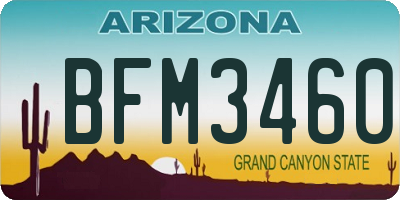 AZ license plate BFM3460