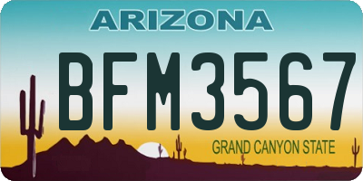 AZ license plate BFM3567