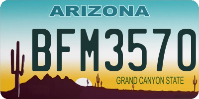 AZ license plate BFM3570
