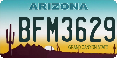 AZ license plate BFM3629