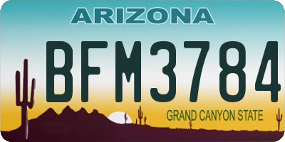 AZ license plate BFM3784