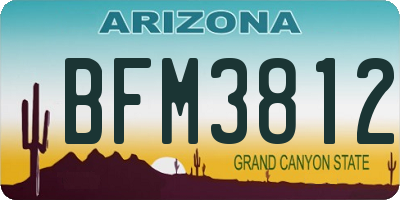 AZ license plate BFM3812