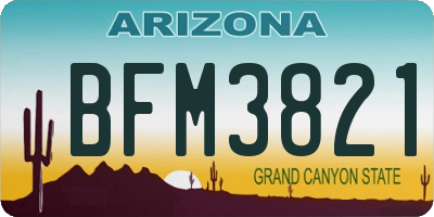 AZ license plate BFM3821