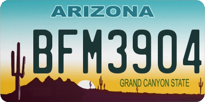 AZ license plate BFM3904