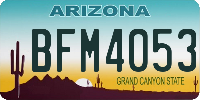 AZ license plate BFM4053