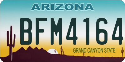 AZ license plate BFM4164