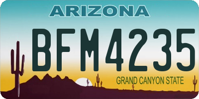 AZ license plate BFM4235