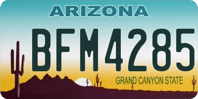 AZ license plate BFM4285