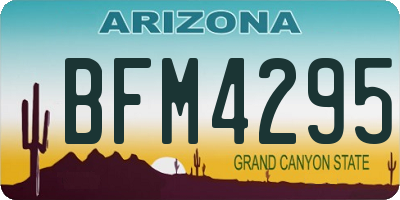 AZ license plate BFM4295