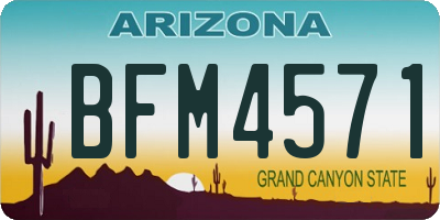 AZ license plate BFM4571