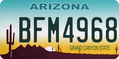 AZ license plate BFM4968