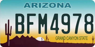 AZ license plate BFM4978