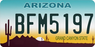 AZ license plate BFM5197