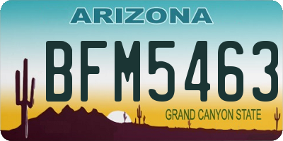 AZ license plate BFM5463