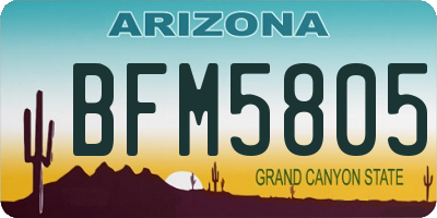 AZ license plate BFM5805