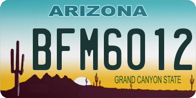 AZ license plate BFM6012