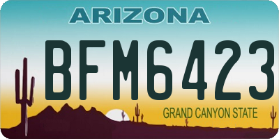 AZ license plate BFM6423