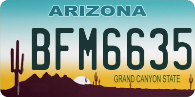 AZ license plate BFM6635