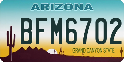 AZ license plate BFM6702
