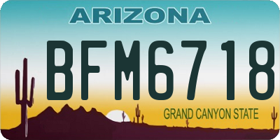 AZ license plate BFM6718