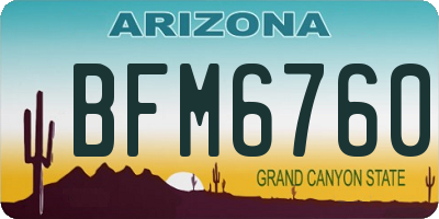 AZ license plate BFM6760