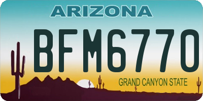 AZ license plate BFM6770