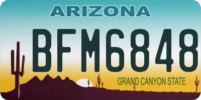 AZ license plate BFM6848