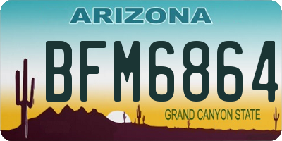 AZ license plate BFM6864