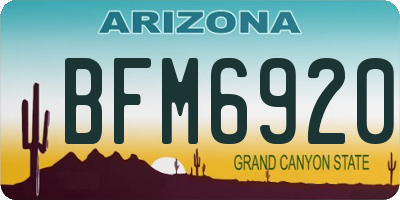 AZ license plate BFM6920