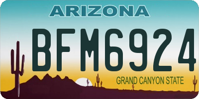 AZ license plate BFM6924